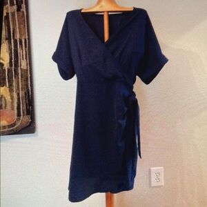 Elegant Navy Wrap Dress